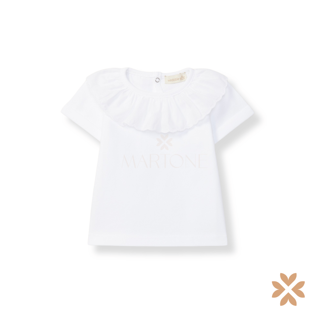 T-shirt a maniche corte con volant - Wedoble