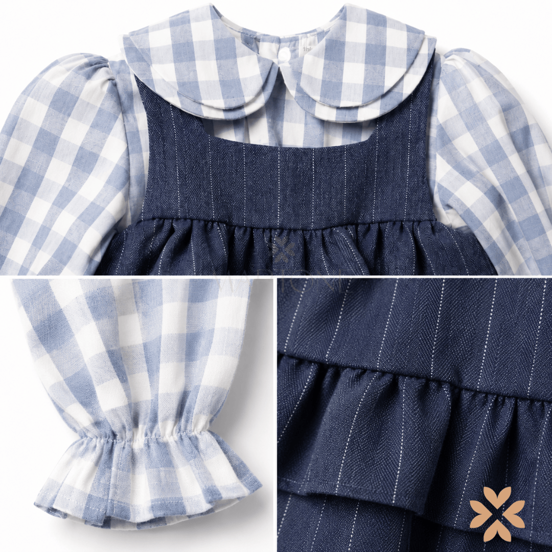 Abito gessato con camicia vichy - Yoedu