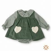 Completo Bimba Verde con Cuori - Yoedu