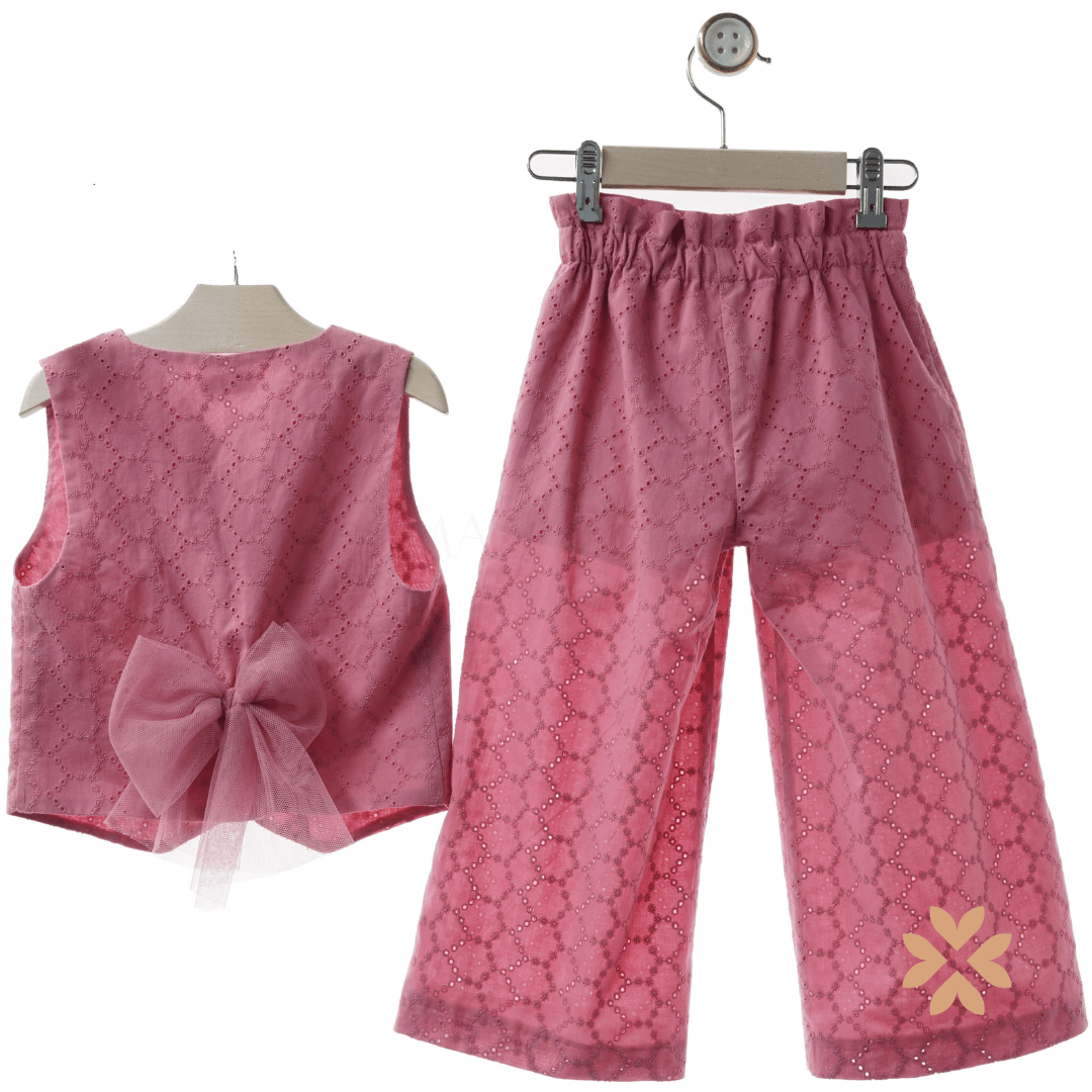 Coordinato sangallo rosa - Yoedu