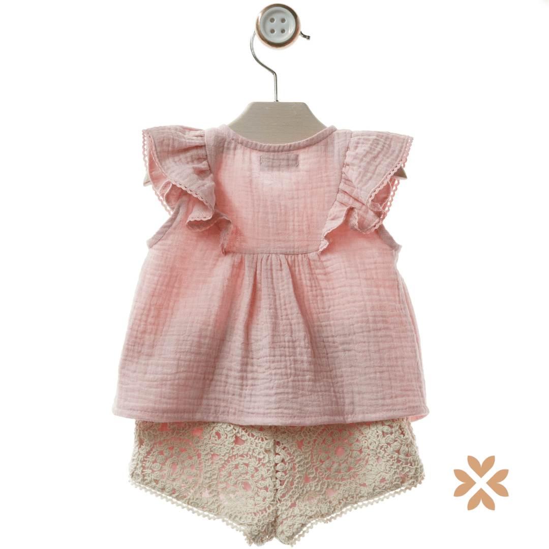 Blusa e shorts macramè - Yoedu