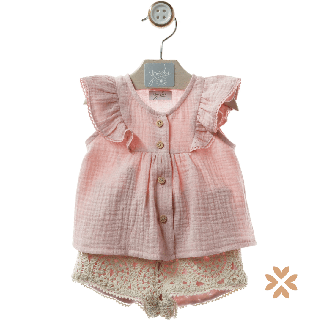 Blusa e shorts macramè - Yoedu