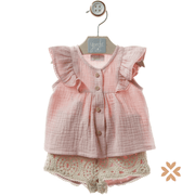 Blusa e shorts macramè - Yoedu