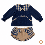 Completo Blu con Culotte e Fiocchi - Yoedu