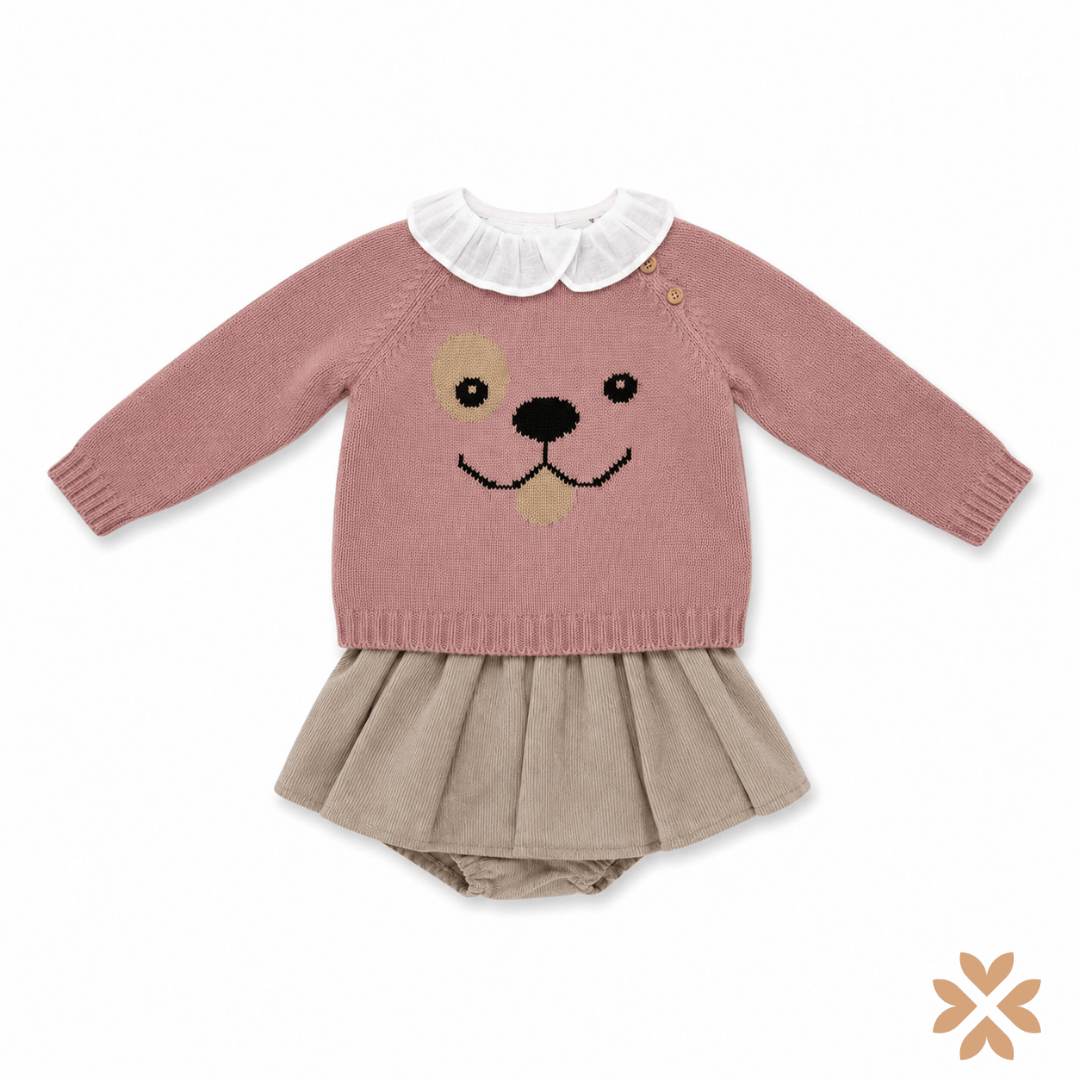 Completo Maglia Rosa e Gonna Millerighe  - Yoedu